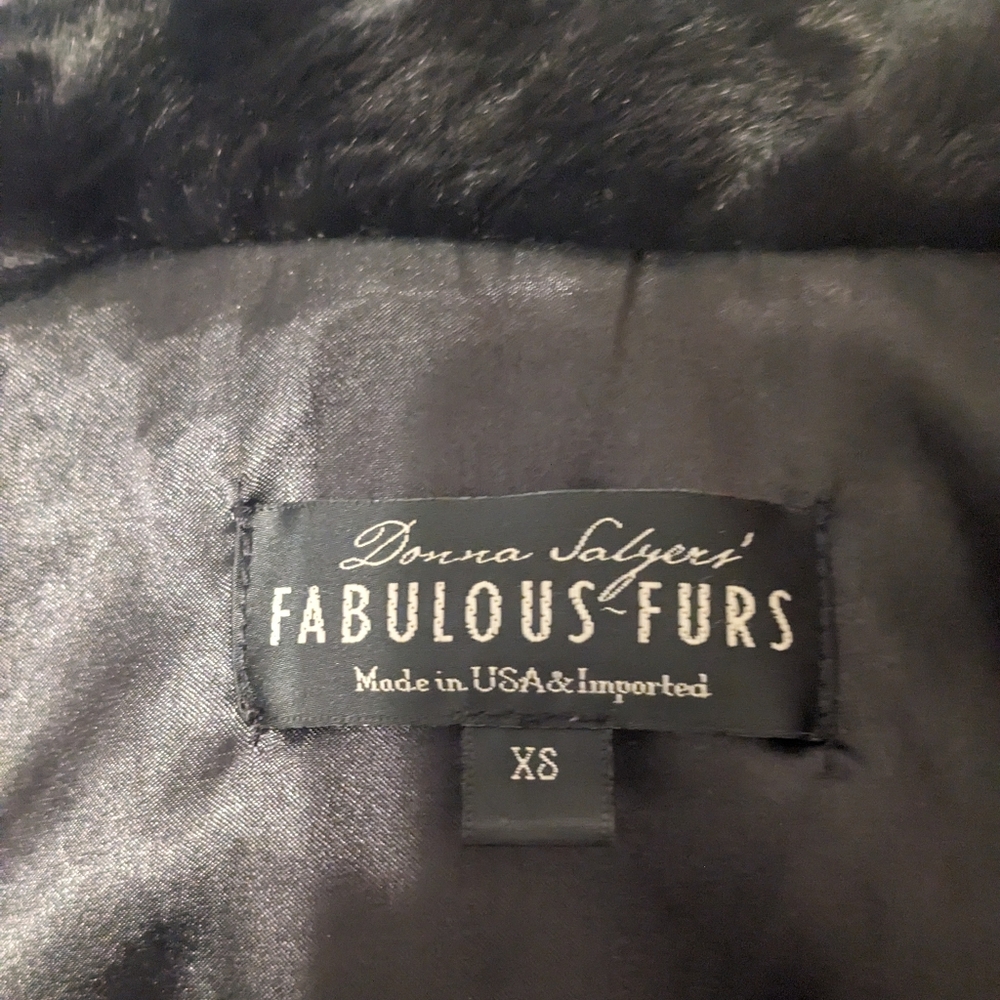 Fabulous Furs Luxe Black Long Faux-Fur Hooded Trench Coat - Picture 5 of 9